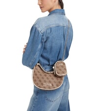 GUESS GIRL Bolso de hombro con correa de cadena 4g aop beige blanco - Bolsos Mujer - 2