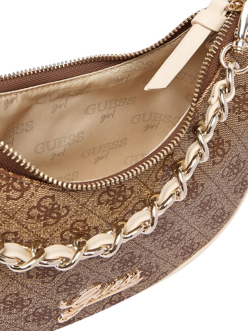 GIRL Bolso de hombro con correa de cadena 4g aop beige blanco - Bolsos Mujer
