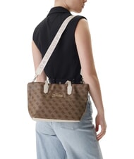 GUESS GIRL MINI ME Bolso de hombro con correa para el hombro. 4g aop beige blanco - Bolsos Mujer - 2