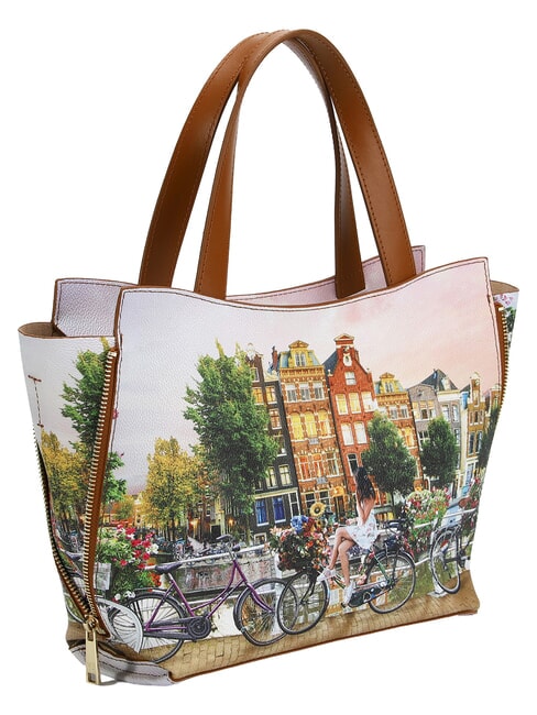 YESBAG Bolso de hombro, tama&ntilde;o ajustable r&iacute;o de flores - Bolsos Mujer