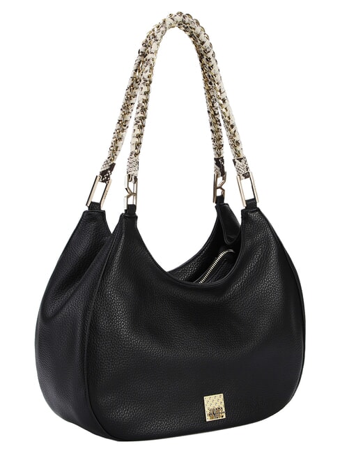 RACHEL Bolso de hombro tipo hobo con asa de doble cadena. negro - Bolsos Mujer