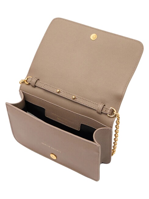 RIVETTO Minibolso de hombro, de piel. color topo desierto - Bolsos Mujer