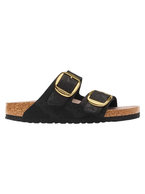 ARIZONA BIG BUCKLE Zapatilla de sandalia pit&oacute;n negra - Zapatos Mujer