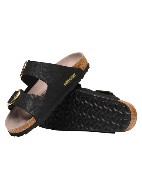 ARIZONA BIG BUCKLE Zapatilla de sandalia pit&oacute;n negra - Zapatos Mujer