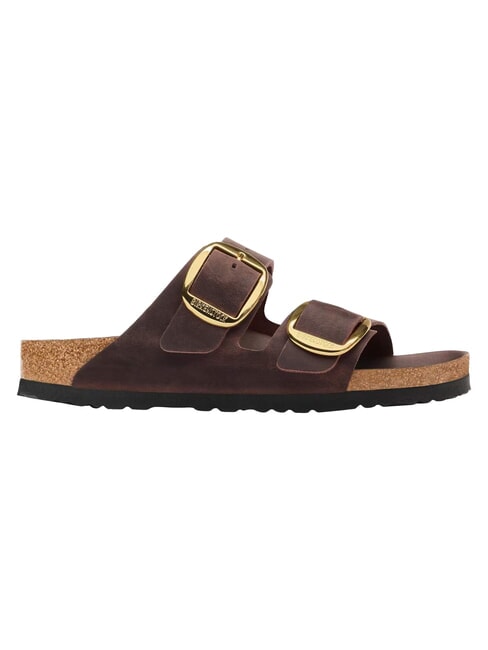 ARIZONA BIG BUCKLE HEX Sandalias tipo zapatilla de cuero engrasado habana - Zapatos Mujer