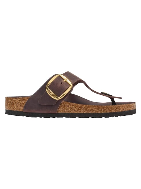 GIZEH BIG BUCKLE HEX sandalia tipo zapatilla de cuero habana - Zapatos Mujer