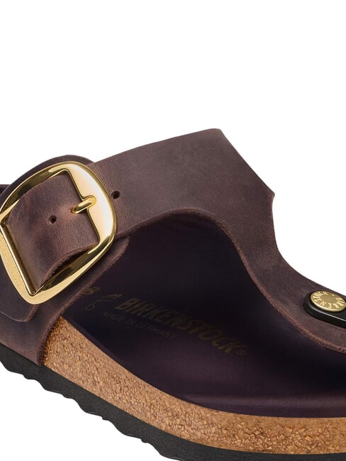 GIZEH BIG BUCKLE HEX sandalia tipo zapatilla de cuero habana - Zapatos Mujer
