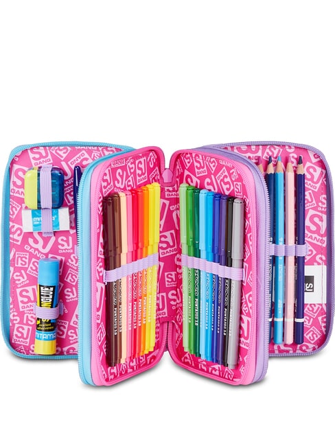 GLOW LED UNICORN GIRL Estuche para l&aacute;pices con kit escolar lila suave - Estuches y Accesorios