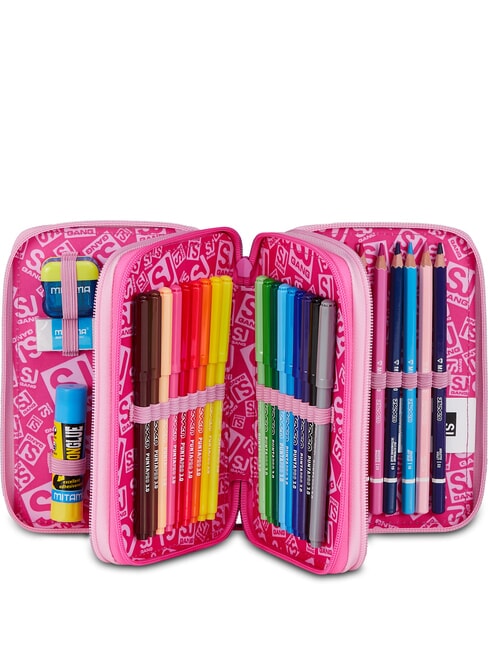 HEART BUDDY GIRL Estuche para l&aacute;pices con kit escolar mu&ntilde;eca rosa - Estuches y Accesorios
