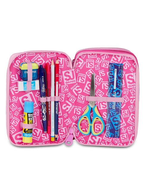 HEART BUDDY GIRL Estuche para l&aacute;pices con kit escolar mu&ntilde;eca rosa - Estuches y Accesorios