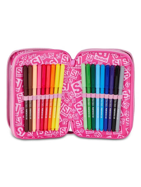 HEART BUDDY GIRL Estuche para l&aacute;pices con kit escolar mu&ntilde;eca rosa - Estuches y Accesorios