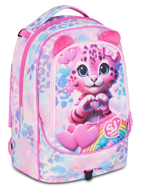 HEART BUDDY GIRL Mochila con carrito desmontable mu&ntilde;eca rosa - Mochilas con ruedas