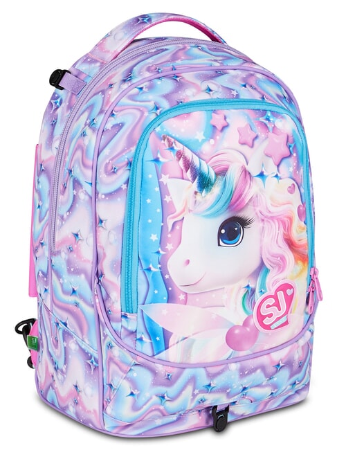 GLOW LED UNICORN GIRL Mochila con ruedas 3 en 1 lila suave - Mochilas con ruedas