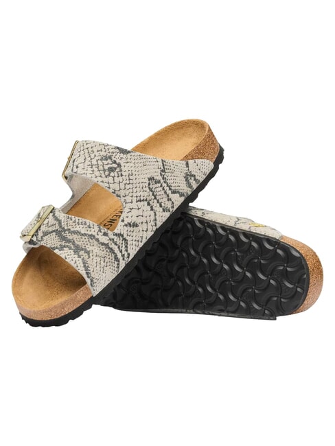 ARIZONA Sandalias de cuero ostra serpiente - Zapatos Mujer