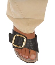 BIRKENSTOCK MADRID BIG BUCKLE Sandalias de una sola tira pit&oacute;n negra - Zapatos Mujer - 5