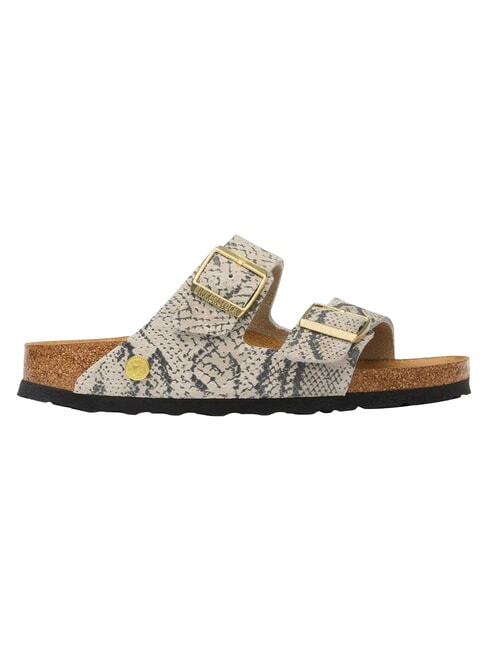 ARIZONA Sandalias de cuero ostra serpiente - Zapatos Mujer