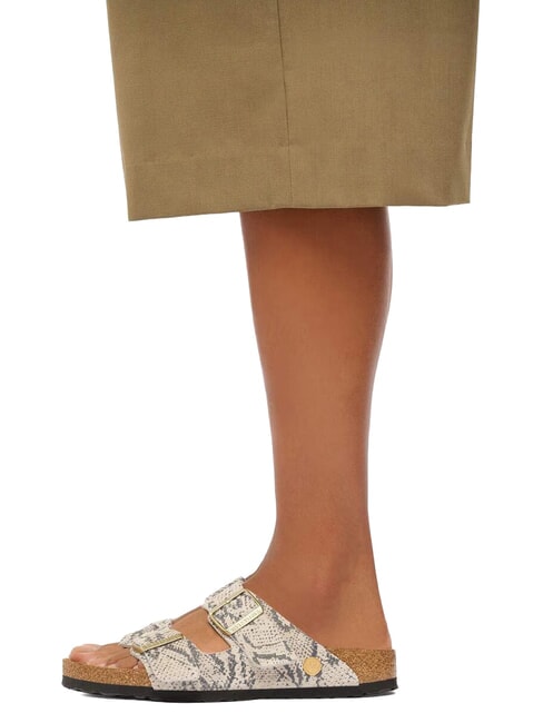 ARIZONA Sandalias de cuero ostra serpiente - Zapatos Mujer