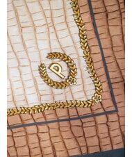 POLLINI CROCO LOGO Bufanda marr&oacute;n croco - Bufandas - 4