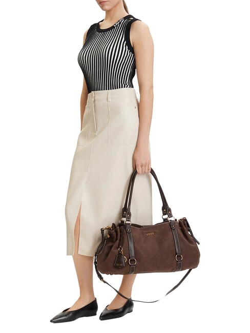 GINESA Bolso de hombro con correa para el hombro. moca - Bolsos Mujer