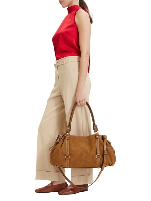 GINESA Bolso de hombro con correa para el hombro. camello - Bolsos Mujer