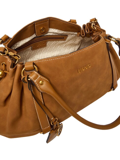 GINESA Bolso de hombro con correa para el hombro. camello - Bolsos Mujer