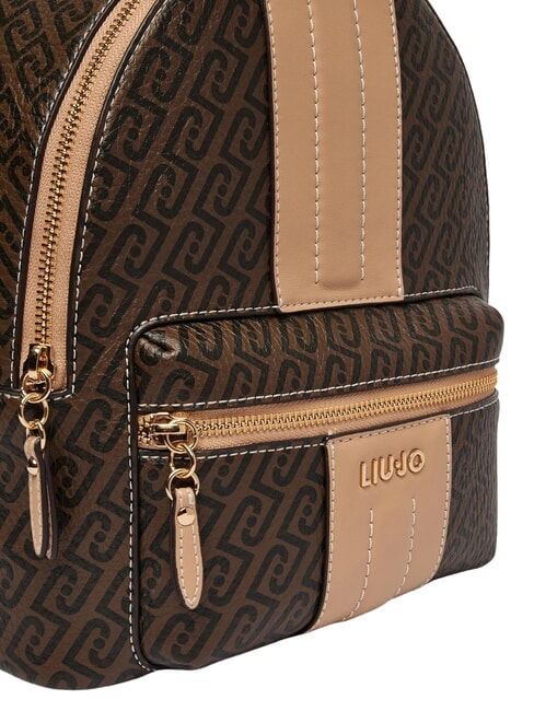 EMATITE Mochila con bolsillo frontal marr&oacute;n oscuro/polvo oscuro - Bolsos Mujer