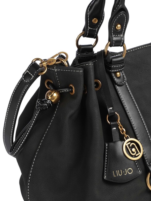 GINESA Bolso de hombro con correa para el hombro. NEGRO - Bolsos Mujer