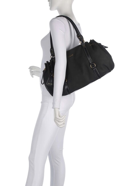GINESA Bolso de hombro con correa para el hombro. NEGRO - Bolsos Mujer
