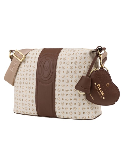 HERITAGE Bolso de hombro marfil marr&oacute;n - Bolsos Mujer