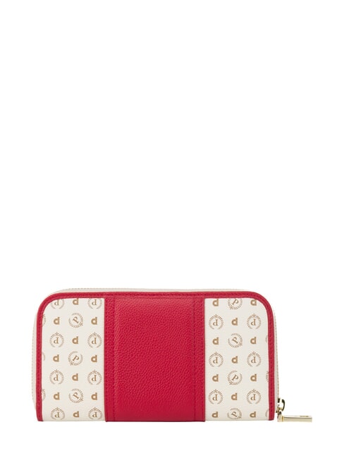HERITAGE Cartera grande con cremallera. marfil rojo - Carteras Mujer