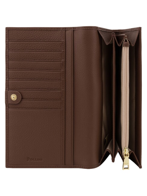 HERITAGE Cartera grande con tarjetero marfil marr&oacute;n - Carteras Mujer