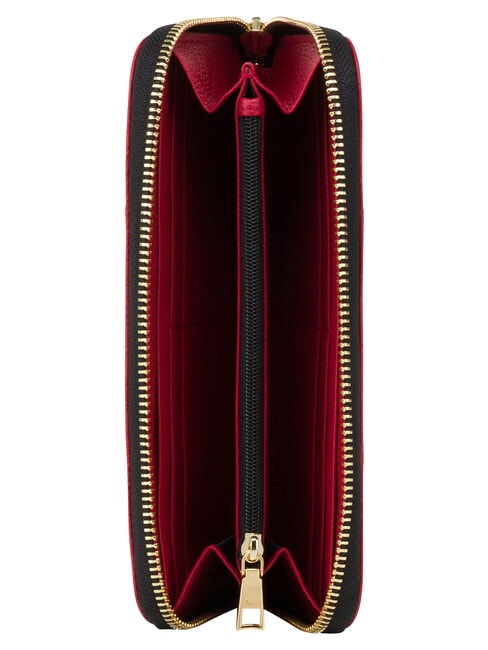 HERITAGE Cartera grande con cremallera. negro rojo - Carteras Mujer