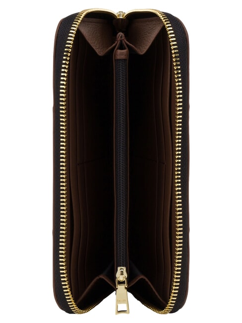 HERITAGE Cartera grande con cremallera. negro marr&oacute;n - Carteras Mujer