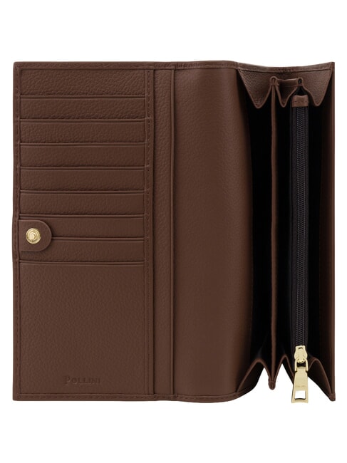 HERITAGE Cartera grande con tarjetero negro marr&oacute;n - Carteras Mujer
