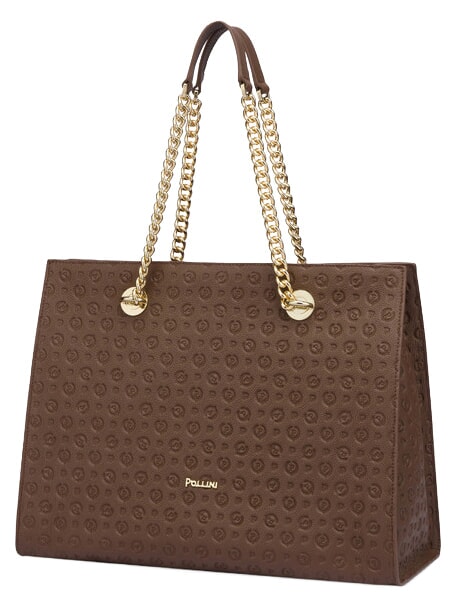 HERITAGE Bolso de hombro de piel para compras marr&oacute;n / crema - Bolsos Mujer