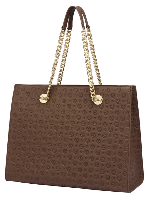 HERITAGE Bolso de hombro de piel para compras marr&oacute;n / crema - Bolsos Mujer