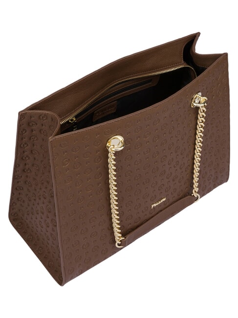 HERITAGE Bolso de hombro de piel para compras marr&oacute;n / crema - Bolsos Mujer