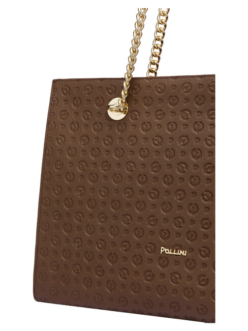 HERITAGE Bolso de hombro de piel para compras marr&oacute;n / crema - Bolsos Mujer