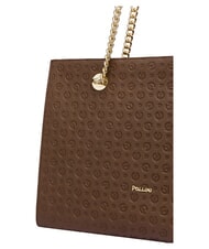 POLLINI HERITAGE Bolso de hombro de piel para compras marr&oacute;n / crema - Bolsos Mujer - 5