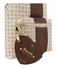 POLLINI HERITAGE Mochila con bolsillo frontal y llavero. marfil marr&oacute;n - Bolsos Mujer - 5