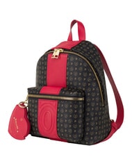 POLLINI HERITAGE Mochila con bolsillo frontal y llavero. negro rojo - Bolsos Mujer - 2