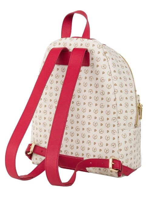 HERITAGE Mochila con bolsillo frontal y llavero. marfil rojo - Bolsos Mujer