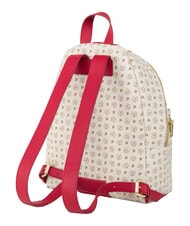 POLLINI HERITAGE Mochila con bolsillo frontal y llavero. marfil rojo - Bolsos Mujer - 3