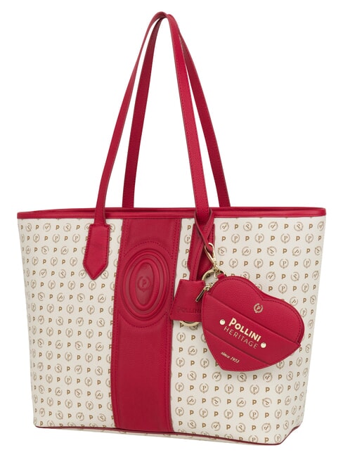 HERITAGE Bolso de compras de hombro con neceser. marfil rojo - Bolsos Mujer