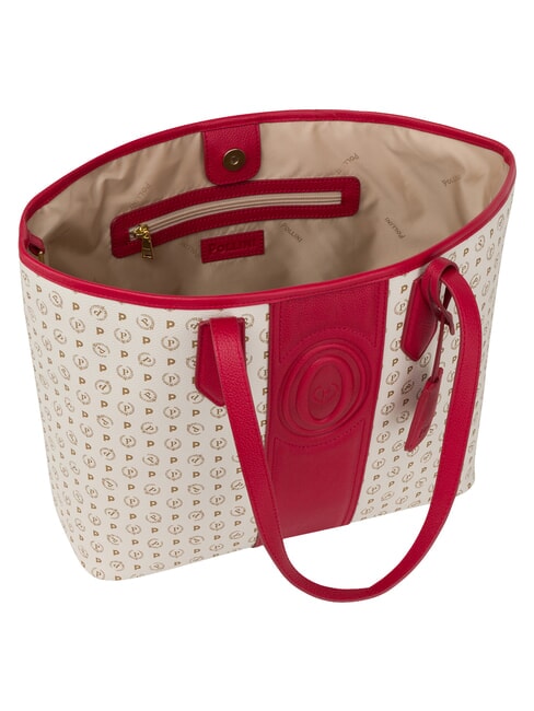 HERITAGE Bolso de compras de hombro con neceser. marfil rojo - Bolsos Mujer