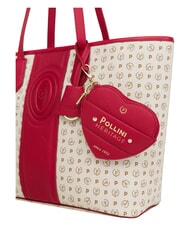 POLLINI HERITAGE Bolso de compras de hombro con neceser. marfil rojo - Bolsos Mujer - 6
