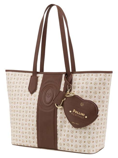 HERITAGE Bolso de compras de hombro con neceser. marfil marr&oacute;n - Bolsos Mujer