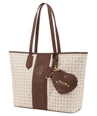 POLLINI HERITAGE Bolso de compras de hombro con neceser. marfil marr&oacute;n - Bolsos Mujer - 2