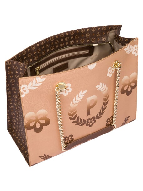HERITAGE  Bolsa de la compra con estampado all over marr&oacute;n / crema - Bolsos Mujer