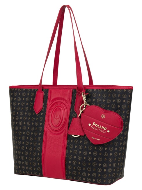 HERITAGE Bolso de compras de hombro con neceser. negro rojo - Bolsos Mujer